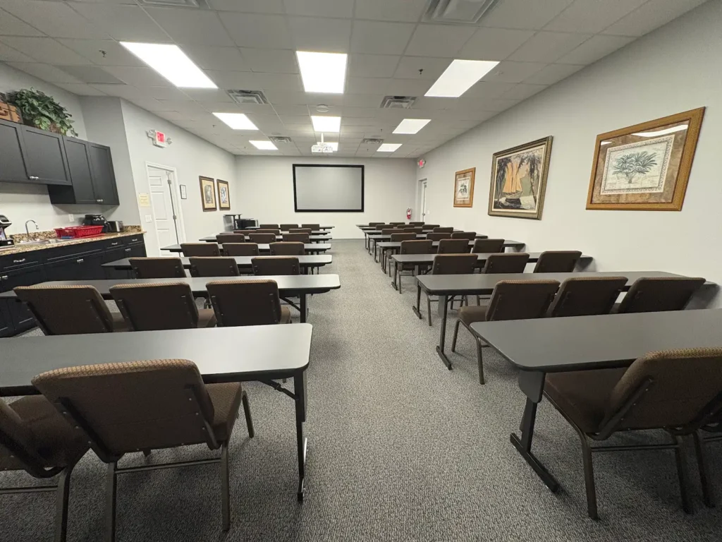 small business owners networking in a premier coworking common area in Ocala