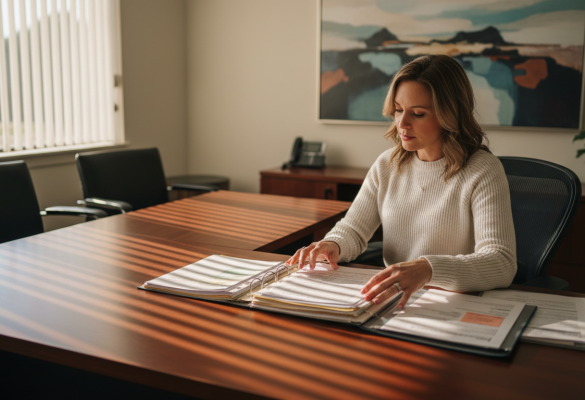 private office space for home health care agency staff reviewing patient files