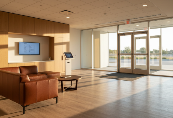 professional office reception area with warm lighting in Ocala Florida
