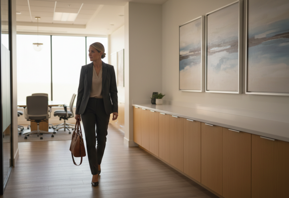 small business owner touring a professional office for rent near me in Ocala Florida